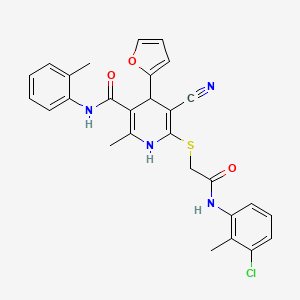 6-({2-[(3-chloro-2-methylphenyl)amino]-2-oxoethyl}sulfanyl)-5-cyano-4-(furan-2-yl)-2-methyl-N-(2-methylphenyl)-1,4-dihydropyridine-3-carboxamide