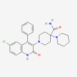 molecular formula C26H29ClN4O2 B11087627 1'-(6-Chloro-2-oxo-4-phenyl-1,2-dihydroquinolin-3-yl)-1,4'-bipiperidine-4'-carboxamide 