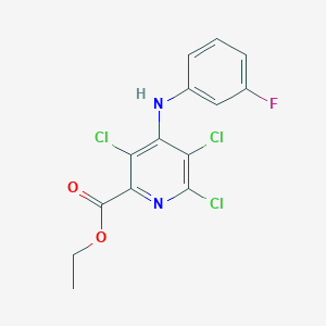 Ethyl 3,5,6-trichloro-4-[(3-fluorophenyl)amino]pyridine-2-carboxylate