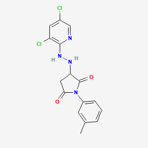 3-[2-(3,5-Dichloropyridin-2-yl)hydrazinyl]-1-(3-methylphenyl)pyrrolidine-2,5-dione