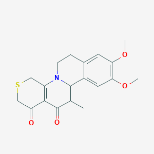 molecular formula C19H21NO4S B11087661 13,14-dimethoxy-9-methyl-4-thia-1-azatetracyclo[8.8.0.02,7.011,16]octadeca-2(7),11,13,15-tetraene-6,8-dione 