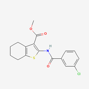 molecular formula C17H16ClNO3S B11087663 Methyl 2-[(3-chlorobenzoyl)amino]-4,5,6,7-tetrahydro-1-benzothiophene-3-carboxylate 