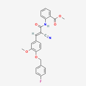 methyl 2-{[(2E)-2-cyano-3-{4-[(4-fluorobenzyl)oxy]-3-methoxyphenyl}prop-2-enoyl]amino}benzoate