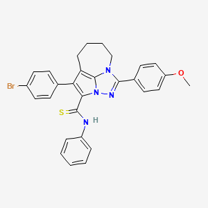 4-(4-bromophenyl)-1-(4-methoxyphenyl)-N-phenyl-5,6,7,8-tetrahydro-2,2a,8a-triazacyclopenta[cd]azulene-3-carbothioamide