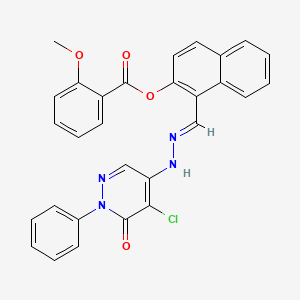 1-{(E)-[2-(5-chloro-6-oxo-1-phenyl-1,6-dihydropyridazin-4-yl)hydrazinylidene]methyl}naphthalen-2-yl 2-methoxybenzoate