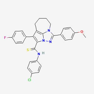 molecular formula C29H24ClFN4OS B11087723 N-(4-chlorophenyl)-4-(4-fluorophenyl)-1-(4-methoxyphenyl)-5,6,7,8-tetrahydro-2,2a,8a-triazacyclopenta[cd]azulene-3-carbothioamide 