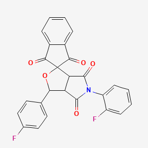 5-(2-fluorophenyl)-3-(4-fluorophenyl)-3a,6a-dihydrospiro[furo[3,4-c]pyrrole-1,2'-indene]-1',3',4,6(3H,5H)-tetrone