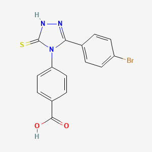 4-[3-(4-bromophenyl)-5-sulfanylidene-1H-1,2,4-triazol-4-yl]benzoic acid