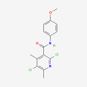 molecular formula C15H14Cl2N2O2 B11087774 2,5-dichloro-N-(4-methoxyphenyl)-4,6-dimethylpyridine-3-carboxamide 