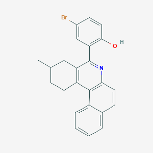 molecular formula C24H20BrNO B11087775 4-Bromo-2-(3-methyl-1,2,3,4-tetrahydrobenzo[a]phenanthridin-5-yl)phenol 