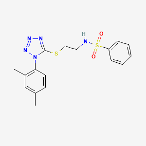 molecular formula C17H19N5O2S2 B11087777 N-(2-{[1-(2,4-dimethylphenyl)-1H-tetrazol-5-yl]sulfanyl}ethyl)benzenesulfonamide 