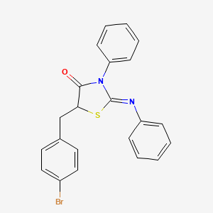 (2Z)-5-(4-bromobenzyl)-3-phenyl-2-(phenylimino)-1,3-thiazolidin-4-one