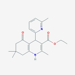 molecular formula C21H26N2O3 B11087812 Ethyl 2,7,7-trimethyl-4-(6-methylpyridin-2-yl)-5-oxo-1,4,5,6,7,8-hexahydroquinoline-3-carboxylate 