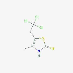 molecular formula C6H6Cl3NS2 B11087818 4-Methyl-5-(2,2,2-trichloroethyl)-1,3-thiazole-2(3H)-thione 