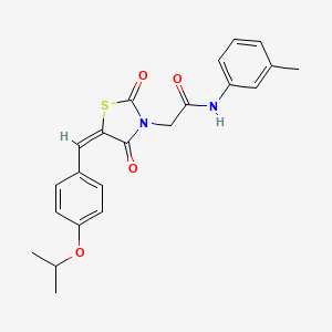 2-{(5E)-2,4-dioxo-5-[4-(propan-2-yloxy)benzylidene]-1,3-thiazolidin-3-yl}-N-(3-methylphenyl)acetamide