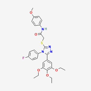 2-{[4-(4-fluorophenyl)-5-(3,4,5-triethoxyphenyl)-4H-1,2,4-triazol-3-yl]sulfanyl}-N-(4-methoxyphenyl)acetamide