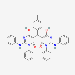 5,5'-[(4-methylphenyl)methanediyl]bis[6-hydroxy-3-phenyl-2-(phenylamino)pyrimidin-4(3H)-one]