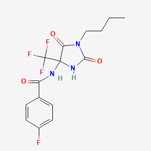 molecular formula C15H15F4N3O3 B11087857 N-[1-butyl-2,5-dioxo-4-(trifluoromethyl)imidazolidin-4-yl]-4-fluorobenzamide 