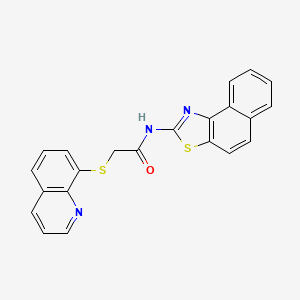 molecular formula C22H15N3OS2 B11087873 N-{Naphtho[1,2-D][1,3]thiazol-2-YL}-2-(quinolin-8-ylsulfanyl)acetamide 