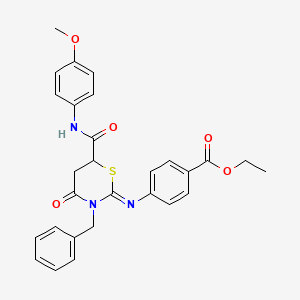 ethyl 4-({(2Z)-3-benzyl-6-[(4-methoxyphenyl)carbamoyl]-4-oxo-1,3-thiazinan-2-ylidene}amino)benzoate