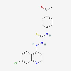 molecular formula C18H15ClN4OS B11087897 1-(4-Acetylphenyl)-3-[(7-chloroquinolin-4-yl)amino]thiourea 