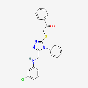 2-[(5-{[(3-chlorophenyl)amino]methyl}-4-phenyl-4H-1,2,4-triazol-3-yl)sulfanyl]-1-phenylethanone