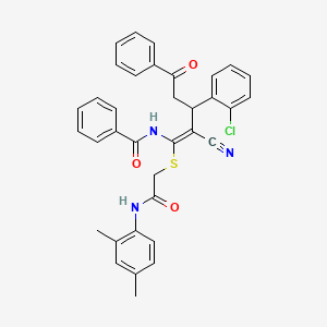 N-[(1Z)-3-(2-chlorophenyl)-2-cyano-1-({2-[(2,4-dimethylphenyl)amino]-2-oxoethyl}sulfanyl)-5-oxo-5-phenylpent-1-en-1-yl]benzamide