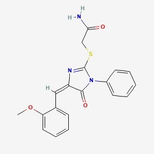 2-{[(4E)-4-(2-methoxybenzylidene)-5-oxo-1-phenyl-4,5-dihydro-1H-imidazol-2-yl]sulfanyl}acetamide