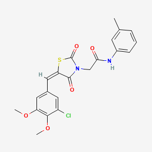 molecular formula C21H19ClN2O5S B11087942 2-[(5E)-5-(3-chloro-4,5-dimethoxybenzylidene)-2,4-dioxo-1,3-thiazolidin-3-yl]-N-(3-methylphenyl)acetamide 