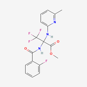 molecular formula C17H15F4N3O3 B11087944 Methyl 3,3,3-trifluoro-2-[(2-fluorobenzoyl)amino]-2-[(6-methyl-2-pyridyl)amino]propanoate 