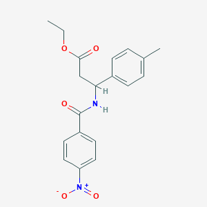 molecular formula C19H20N2O5 B11087956 Ethyl 3-(4-methylphenyl)-3-[(4-nitrobenzoyl)amino]propanoate 