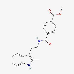 molecular formula C20H20N2O3 B11087957 methyl 4-{[2-(2-methyl-1H-indol-3-yl)ethyl]carbamoyl}benzoate CAS No. 442632-73-7