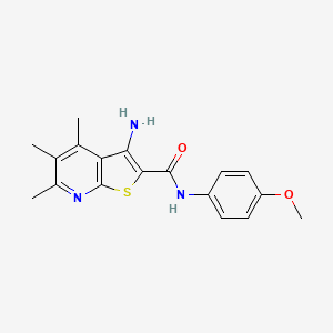 3-amino-N-(4-methoxyphenyl)-4,5,6-trimethylthieno[2,3-b]pyridine-2-carboxamide