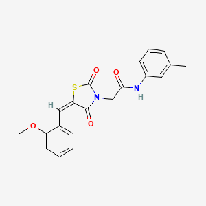 molecular formula C20H18N2O4S B11087979 2-[(5E)-5-(2-methoxybenzylidene)-2,4-dioxo-1,3-thiazolidin-3-yl]-N-(3-methylphenyl)acetamide 