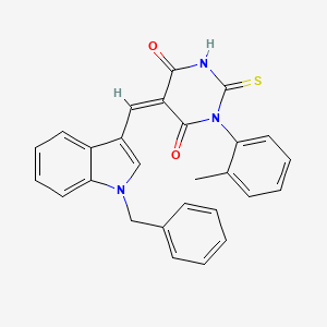 (5Z)-5-[(1-benzyl-1H-indol-3-yl)methylidene]-1-(2-methylphenyl)-2-sulfanylpyrimidine-4,6(1H,5H)-dione