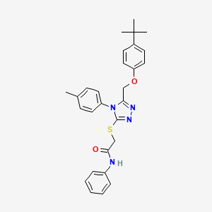 2-((5-((4-(tert-Butyl)phenoxy)methyl)-4-(p-tolyl)-4H-1,2,4-triazol-3-yl)thio)-N-phenylacetamide