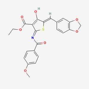 ethyl (5Z)-5-(1,3-benzodioxol-5-ylmethylidene)-2-{[(4-methoxyphenyl)carbonyl]amino}-4-oxo-4,5-dihydrothiophene-3-carboxylate