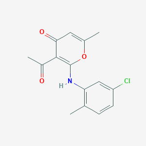 molecular formula C15H14ClNO3 B11088007 3-acetyl-2-[(5-chloro-2-methylphenyl)amino]-6-methyl-4H-pyran-4-one 