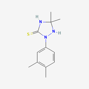 molecular formula C12H17N3S B11088012 2-(3,4-Dimethylphenyl)-5,5-dimethyl-1,2,4-triazolidine-3-thione 