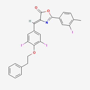 (4Z)-4-[3,5-diiodo-4-(2-phenylethoxy)benzylidene]-2-(3-iodo-4-methylphenyl)-1,3-oxazol-5(4H)-one