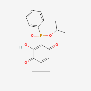 molecular formula C19H23O5P B11088038 Propan-2-yl (4-tert-butyl-2-hydroxy-3,6-dioxocyclohexa-1,4-dien-1-yl)phenylphosphinate 