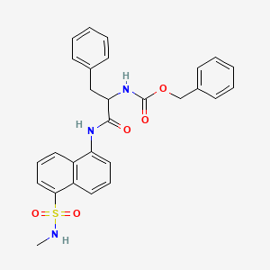 molecular formula C28H27N3O5S B11088070 Benzyl (1-{[5-(methylsulfamoyl)naphthalen-1-yl]amino}-1-oxo-3-phenylpropan-2-yl)carbamate 