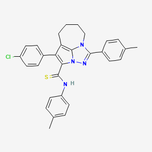 4-(4-chlorophenyl)-N,1-bis(4-methylphenyl)-5,6,7,8-tetrahydro-2,2a,8a-triazacyclopenta[cd]azulene-3-carbothioamide