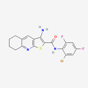 molecular formula C18H14BrF2N3OS B11088099 3-amino-N-(2-bromo-4,6-difluorophenyl)-5,6,7,8-tetrahydrothieno[2,3-b]quinoline-2-carboxamide 