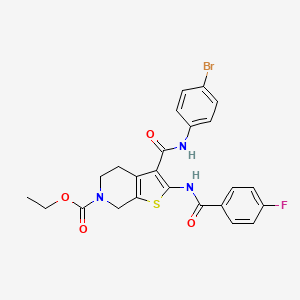 molecular formula C24H21BrFN3O4S B11088108 ethyl 3-[(4-bromophenyl)carbamoyl]-2-{[(4-fluorophenyl)carbonyl]amino}-4,7-dihydrothieno[2,3-c]pyridine-6(5H)-carboxylate 