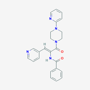 molecular formula C24H23N5O2 B11088125 N1-((Z)-2-(3-Pyridyl)-1-{[4-(2-pyridyl)piperazino]carbonyl}-1-ethenyl)benzamide 