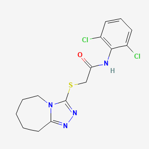 molecular formula C15H16Cl2N4OS B11088144 N-(2,6-dichlorophenyl)-2-(6,7,8,9-tetrahydro-5H-[1,2,4]triazolo[4,3-a]azepin-3-ylsulfanyl)acetamide 