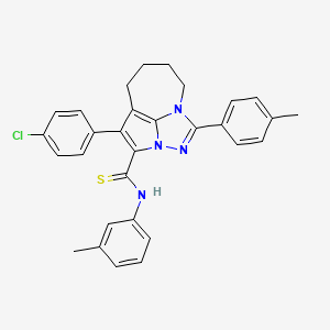 4-(4-chlorophenyl)-N-(3-methylphenyl)-1-(4-methylphenyl)-5,6,7,8-tetrahydro-2,2a,8a-triazacyclopenta[cd]azulene-3-carbothioamide