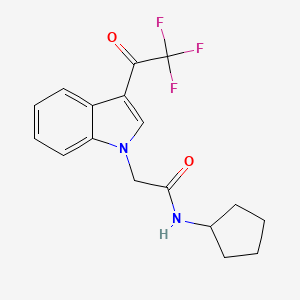 molecular formula C17H17F3N2O2 B11088201 N-cyclopentyl-2-[3-(trifluoroacetyl)-1H-indol-1-yl]acetamide 