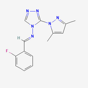 3-(3,5-dimethyl-1H-pyrazol-1-yl)-N-[(E)-(2-fluorophenyl)methylidene]-4H-1,2,4-triazol-4-amine